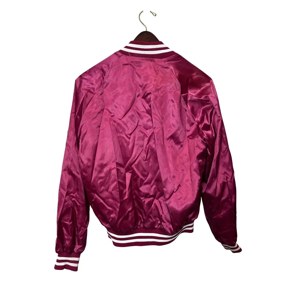 Vtg Chalk‎ Line Mens Large Burgundy Arizona Cardinals Satin Bomber Jacket NFL